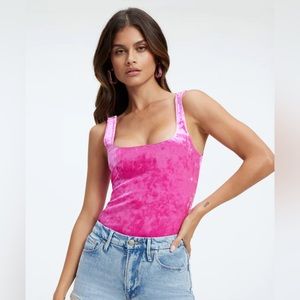 Good American Crushed Velvet Modern Tank Bodysuit - Large